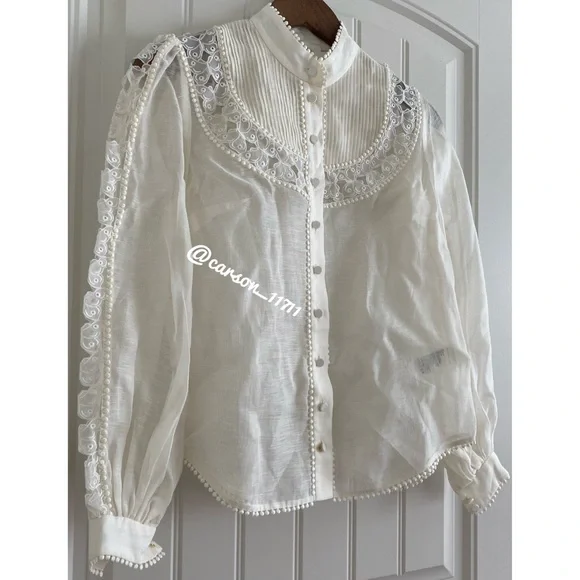 Zimmermann Super Eight Butterfly Button Front Shirt 0